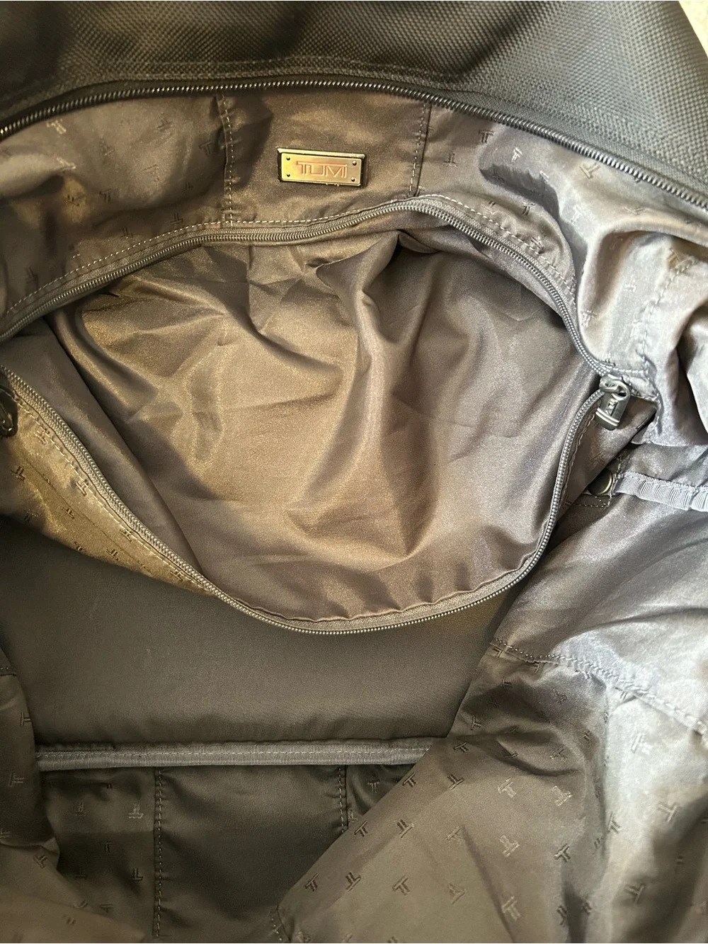 Authentic Tumi Black Men's Duffel Bag with Leather Trim